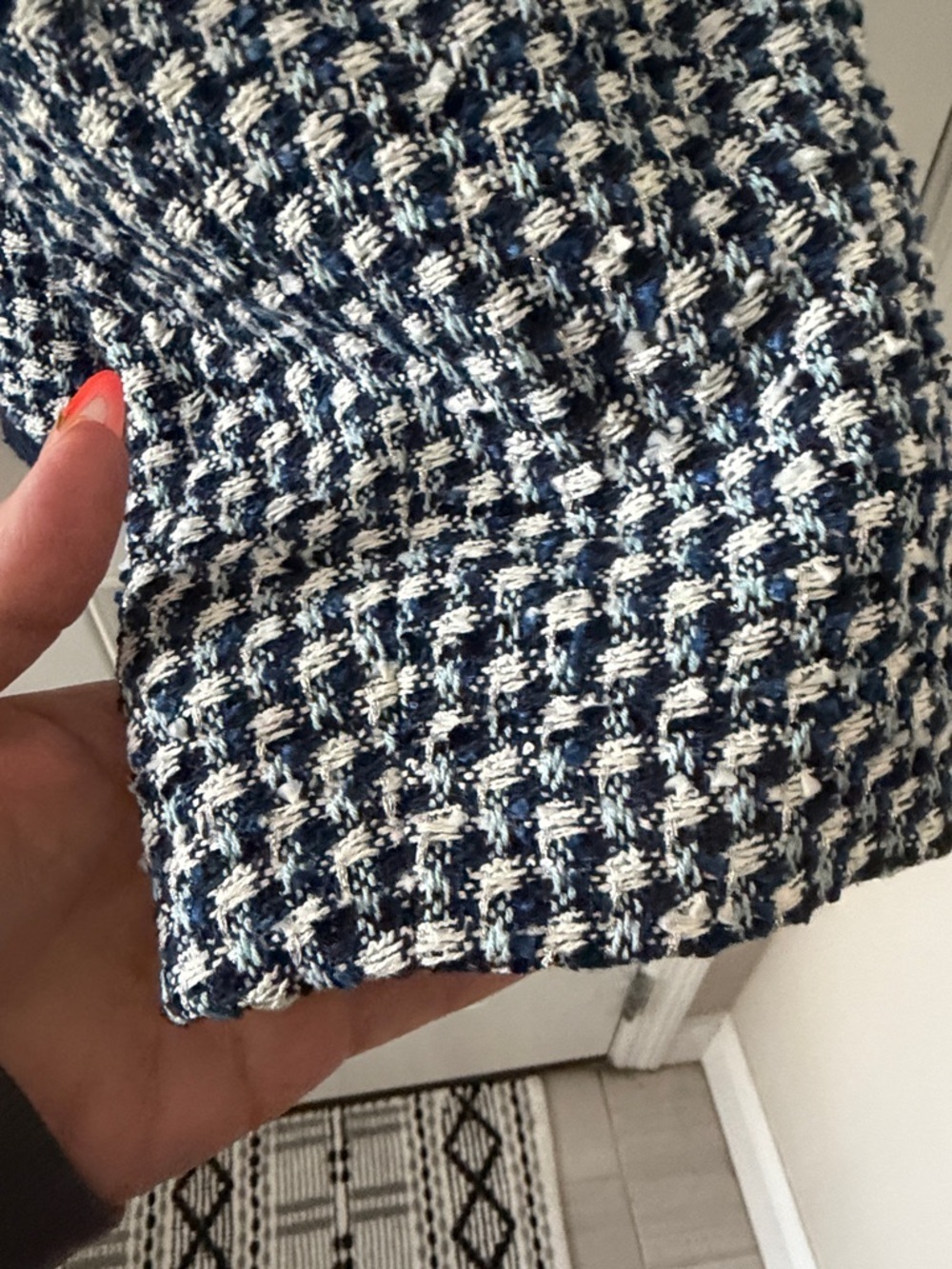 kate spade navy and white tweed blazer - Picture 11 of 14